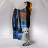 Cute White Shepherd Print Hooded Blanket-Free Shipping