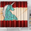 Unicorn Floral Print Shower Curtain-Free Shipping