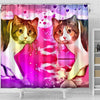 Manx Cat Print Shower Curtain-Free Shipping