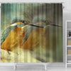 Kingisher Bird Art Print Shower Curtains-Free Shipping