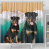 Cute Rottweiler Print Shower Curtains-Free Shipping