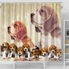 Cute Beagle Print Shower Curtain-Free Shipping