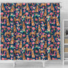 Australian Cattle Dog Floral Print Shower Curtains-Free Shipping