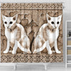 Oriental Shorthair Cat Print Shower Curtain-Free Shipping