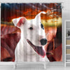Cute Bull Terrier Print Shower Curtains-Free Shipping