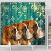 Lovely Boxer Dog Print Shower Curtains-Free Shipping