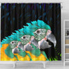 Blue Threaded Macaw Parrot Print Shower Curtains-Free Shipping