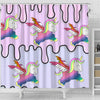 Happy Unicorn Print Shower Curtain-Free Shipping