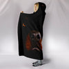 Rottweiler Dog Print Black Hooded Blanket-Free Shipping