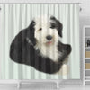 Old English Sheepdog Print Shower Curtain-Free Shipping