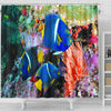 Blue Tropical Fish Shower Curtain