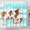 Montbeliarde Cattle (Cow) Print Shower Curtain-Free Shipping