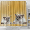 Balinese Cat Print Shower Curtain-Free Shipping