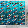 Neon Tetra Fish Print Shower Curtains-Free Shipping