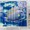 Grey And Yellow Tang Fish Print Shower Curtain-Free Shipping