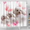 Cute Poodle Dog Print Shower Curtains-Free Shipping