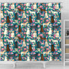 Labrador Dog Floral Print Shower Curtain-Free Shipping