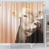 Cute Brown Swiss cattle (Cow) Print Shower Curtain-Free Shipping