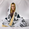 Cow Print with floral Hooded Blanket-Free Shipping