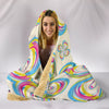 Floral color Print Hooded Blanket-Free Shipping