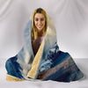 White Shepherd Print Hooded Blanket-Free Shipping