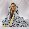 French Bulldog Pattern Print Hooded Blanket-Free Shipping