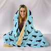 Black Labrador Dog Pattern Print Hooded Blanket-Free Shipping