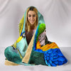 Blue And Yellow Macaw Parrot Print Hooded Blanket-Free Shipping