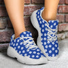 Paw Print Blue Chunky Sneakers (White)