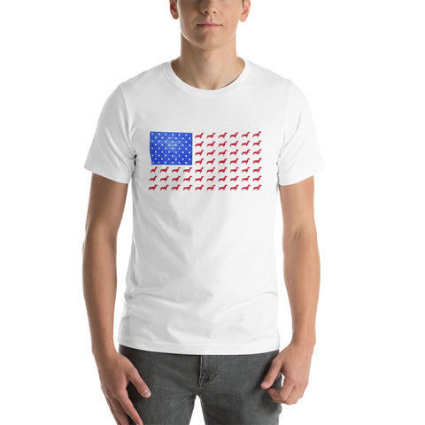 American Dachshund Flag Short-Sleeve Unisex T-Shirt