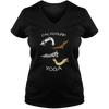 Dachshund Yoga Womens V-Neck Tee Shirt