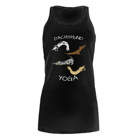 Dachshund Yoga Bella Flowy Tank Shirt