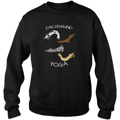 Dachshund Yoga Adult Crewneck Sweat Shirt