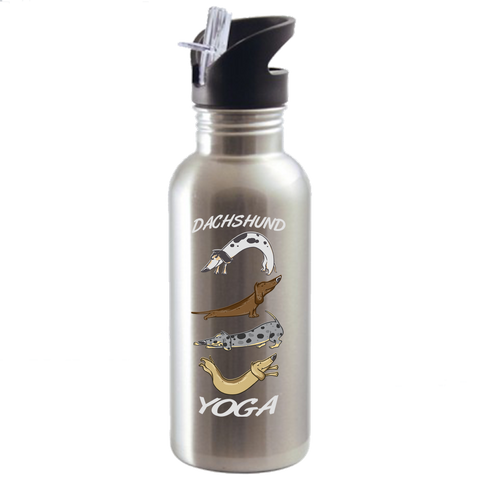 Dachshund Yoga Water Bottle - 14 oz