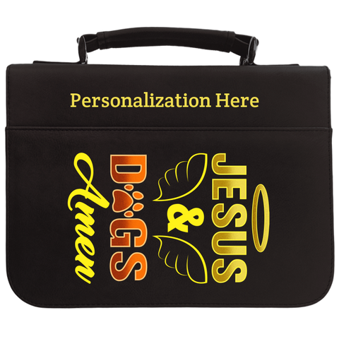 Personalized Jesus & Dogs Bible cover
